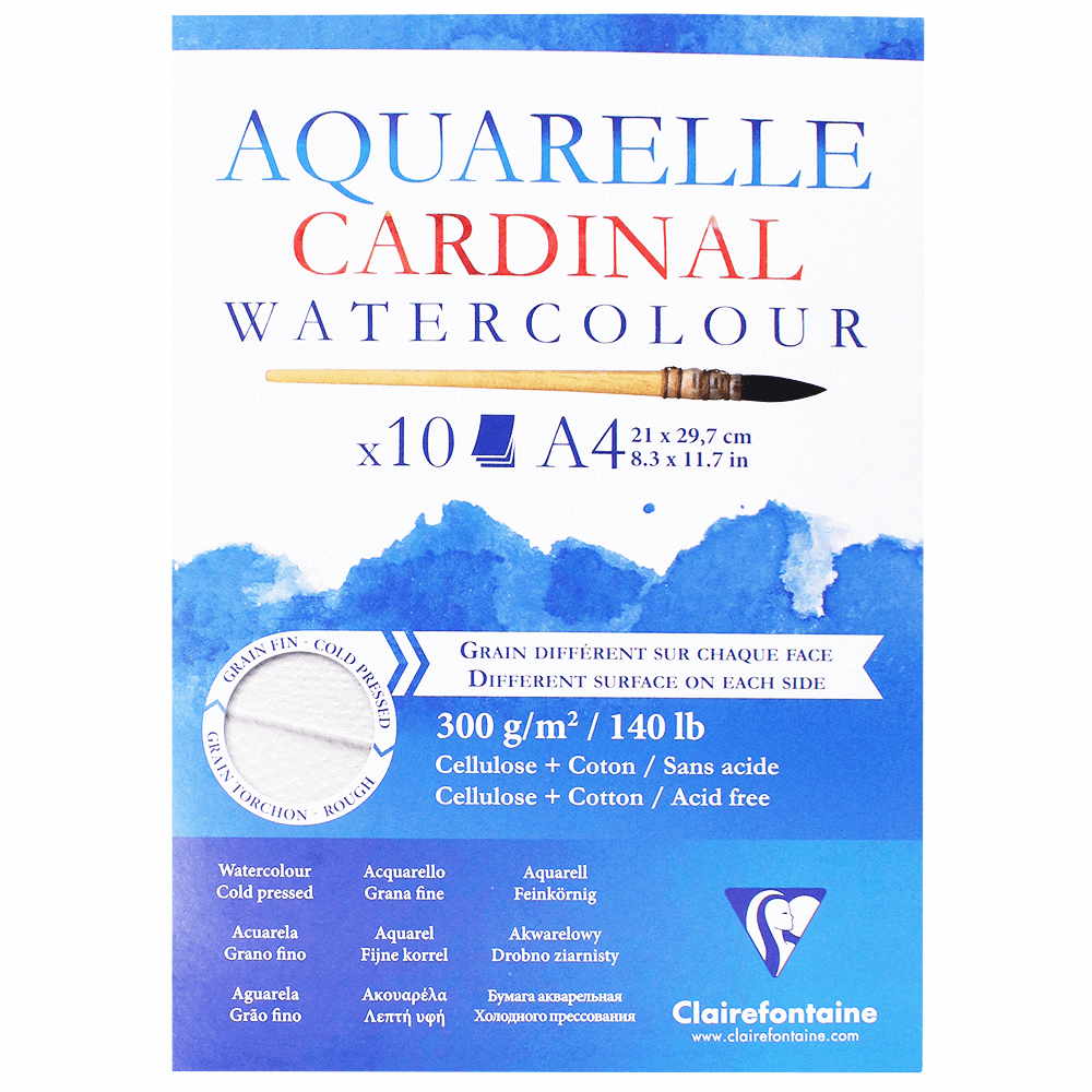 Bloco de Papel Para Aquarela Cardinal A4 300g Clairefontaine